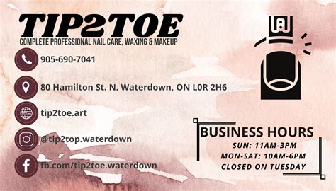 tip to toe waterdown|Tip 2 Toe Waterdown opening hours 80 Hamilton St N